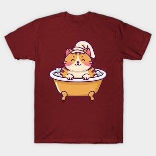 Chubby Cat Bubble Bath Bliss T-Shirt